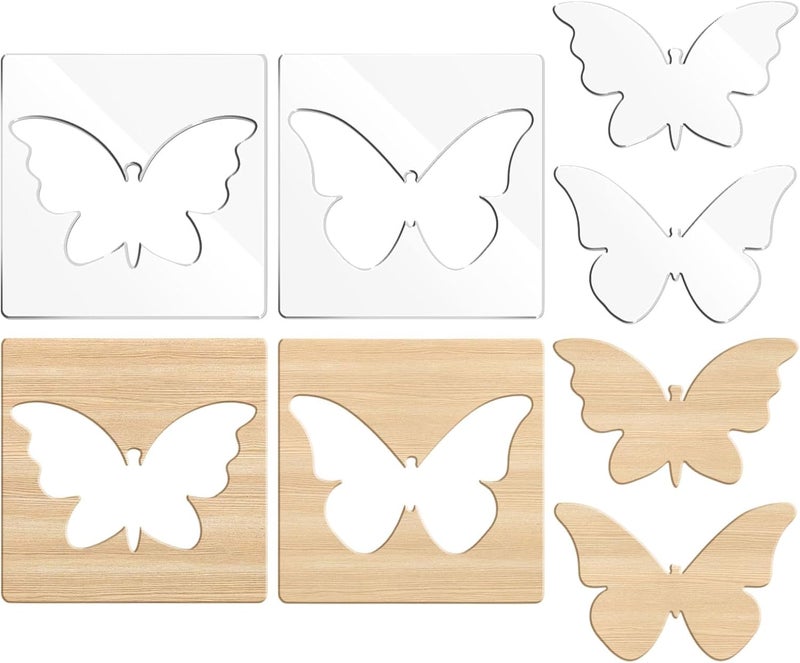beinkmake Butterfly Router Template Acrylic Router Template for Woodworking Inlay Template Charcuterie Board Decorative Router Templates - Image 1